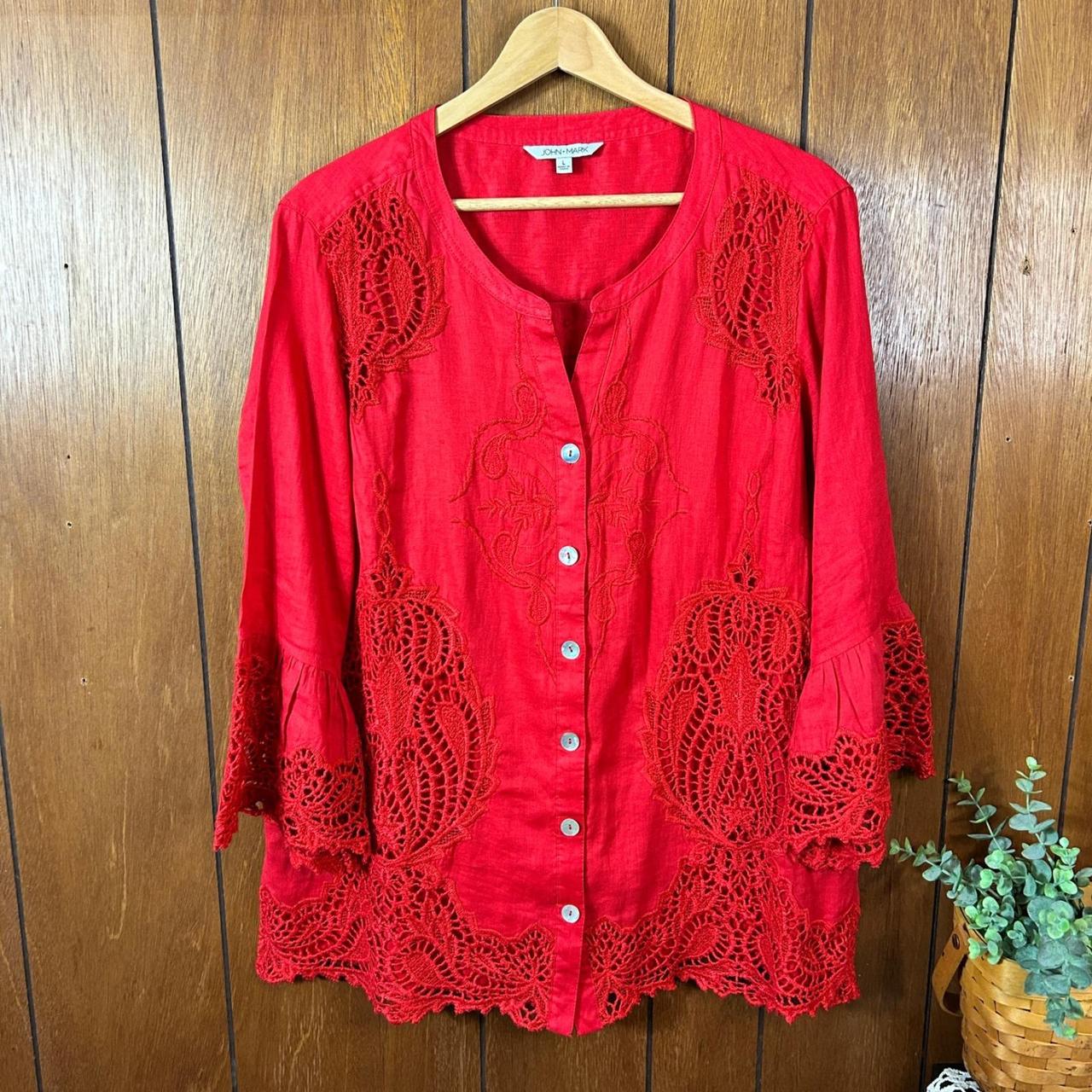 John Mark Women's Blouse - Red - L – JOHN MARK Re… - image 7