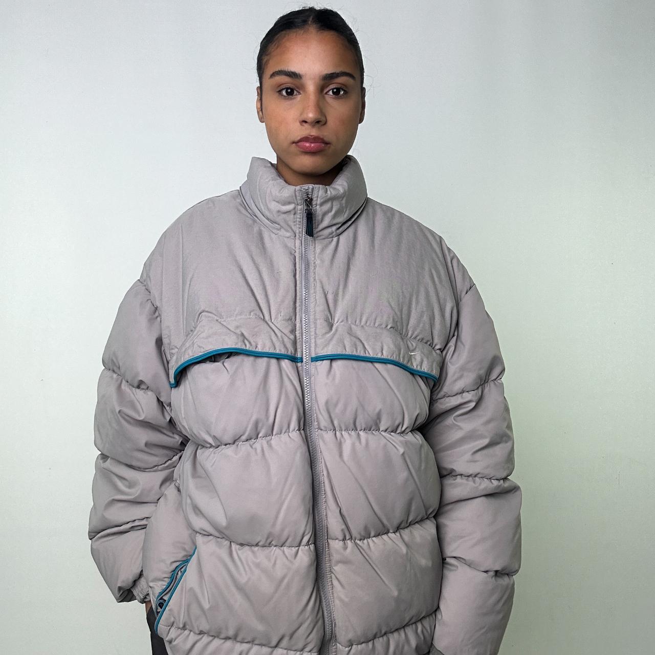 Nike grey puffer jacket best sale