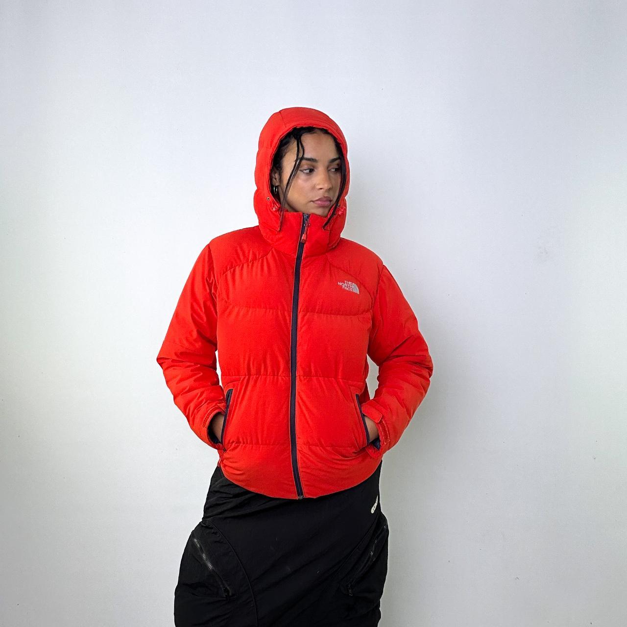 The north face orange hot sale coat