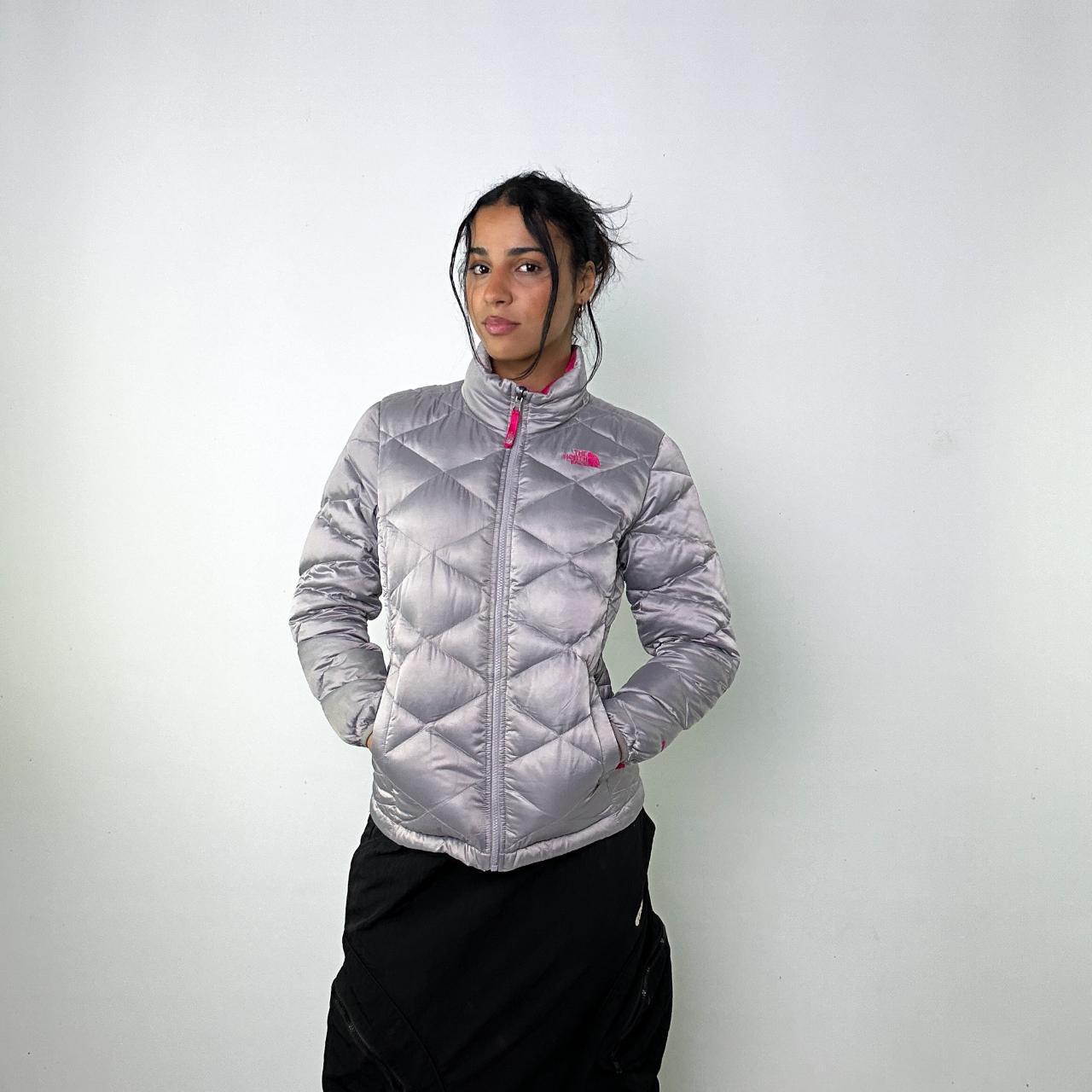 Silver north face on sale coat