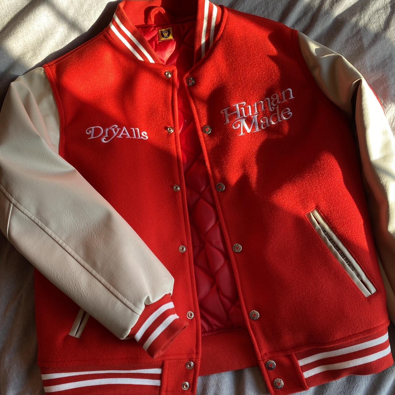 HUMANMADE DryAlls Varsity Jacket in Red. Tag | Depop
