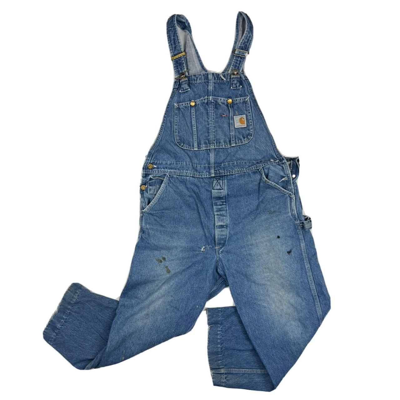 Men’s Carhartt Overalls Jeans Denim 36x34 Vintage... Depop
