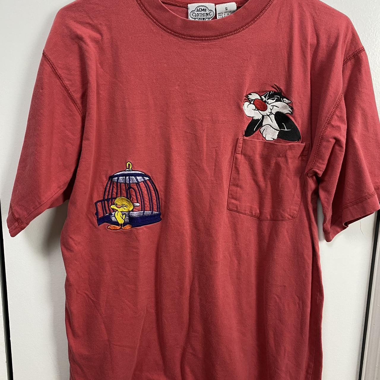 Looney Tunes Men's Red T-shirt | Depop