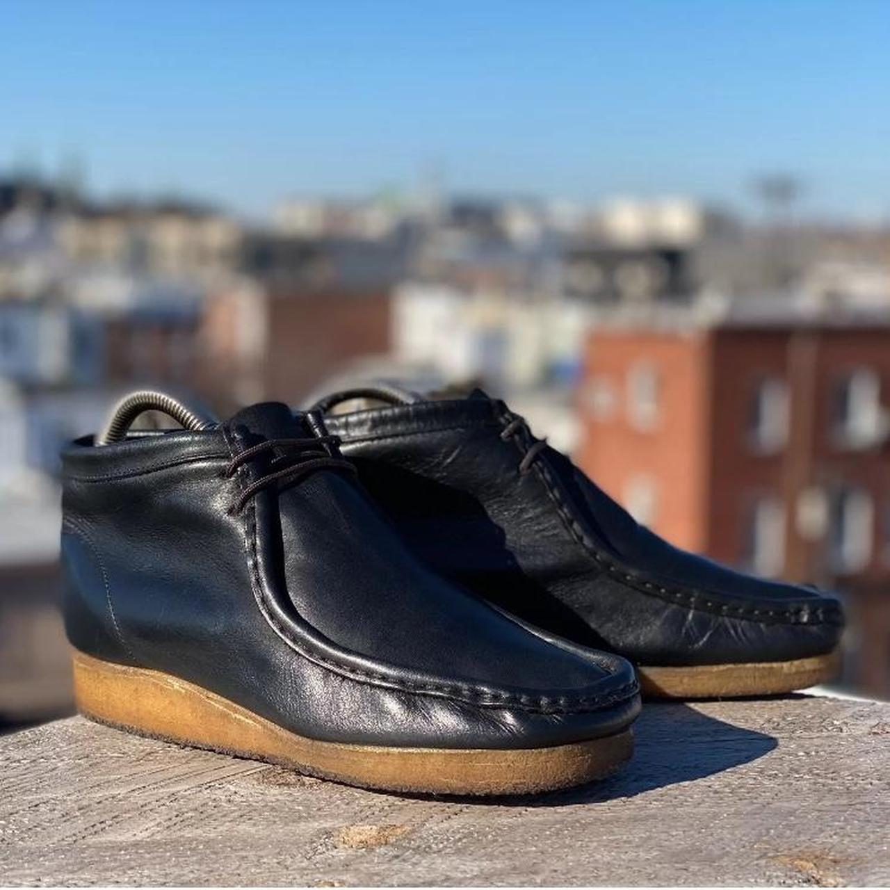 RARE Clark s Originals Wallabees Shoes Black Leather. Depop