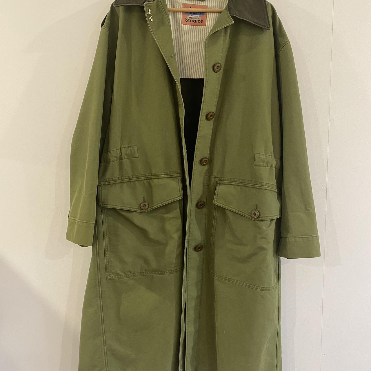 Acne Studios military trench coat. Draw string... - Depop