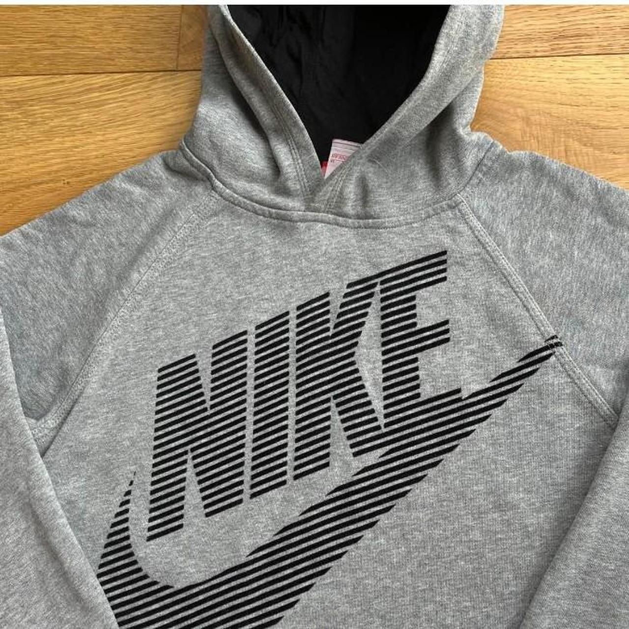 grey nike spellout sweatshirt