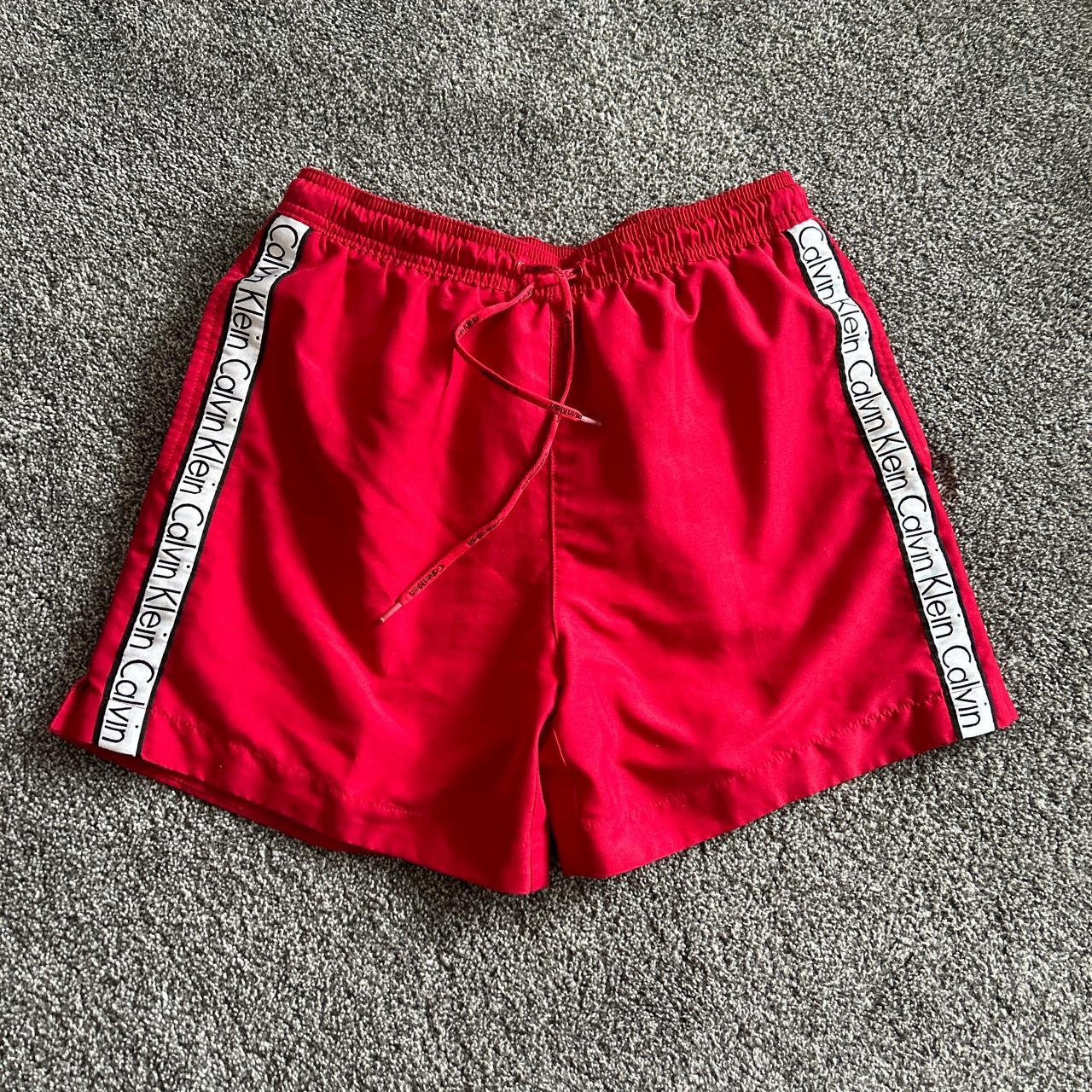 Calvin Klein Men's Red Swim-briefs-shorts | Depop