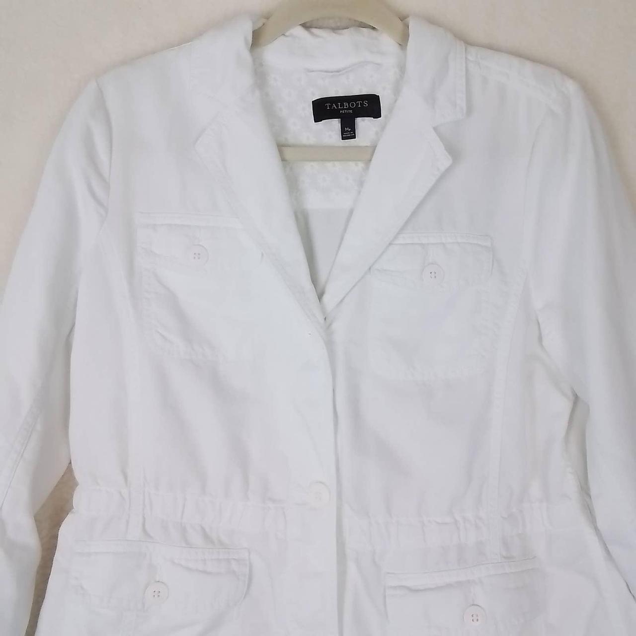 Talbots Cotton Linen Blend Jacket Size Medium Petite - Depop