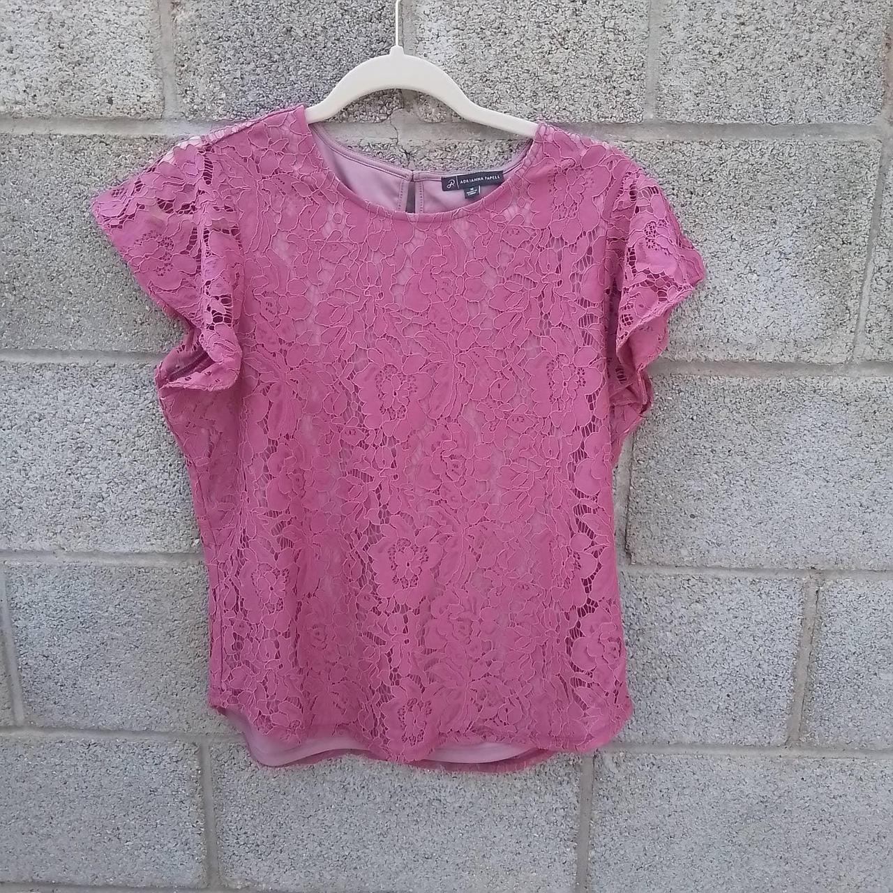 Adrianna Papell Lace Top Size Medium In Pink This Depop