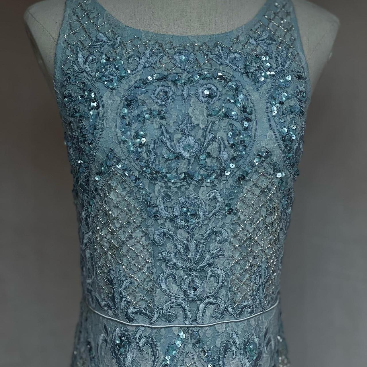 Vintage inspired Aidan Mattox gown in baby blue. The