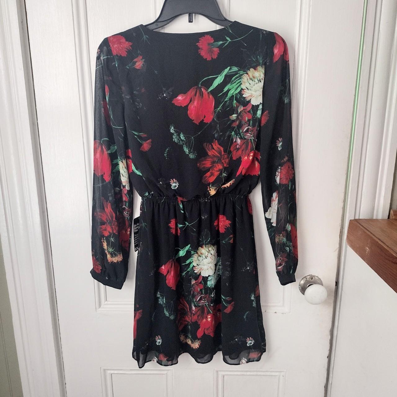 Express black floral store dress