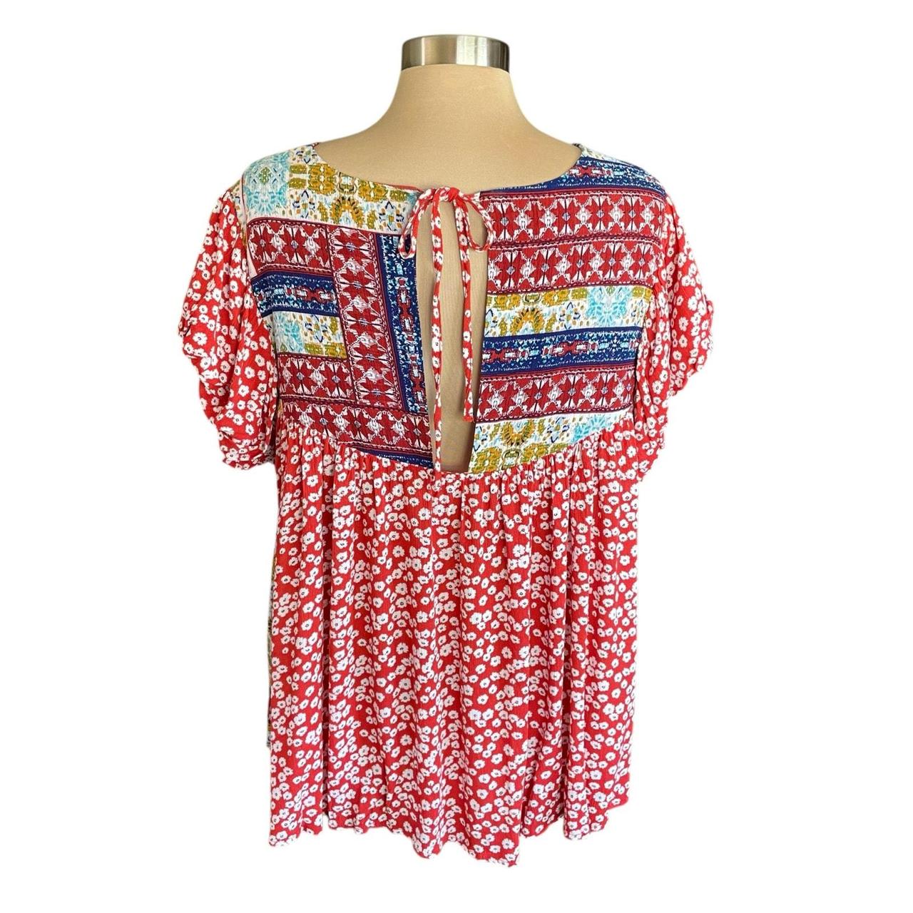 Source Unknown Women's Blouse - Red/Multi - M – E… - image 2