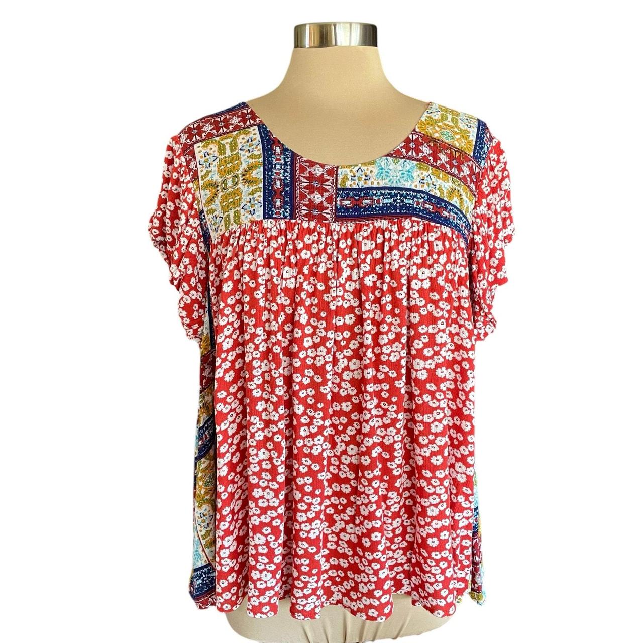 Source Unknown Women's Blouse - Red/Multi - M – E… - image 4