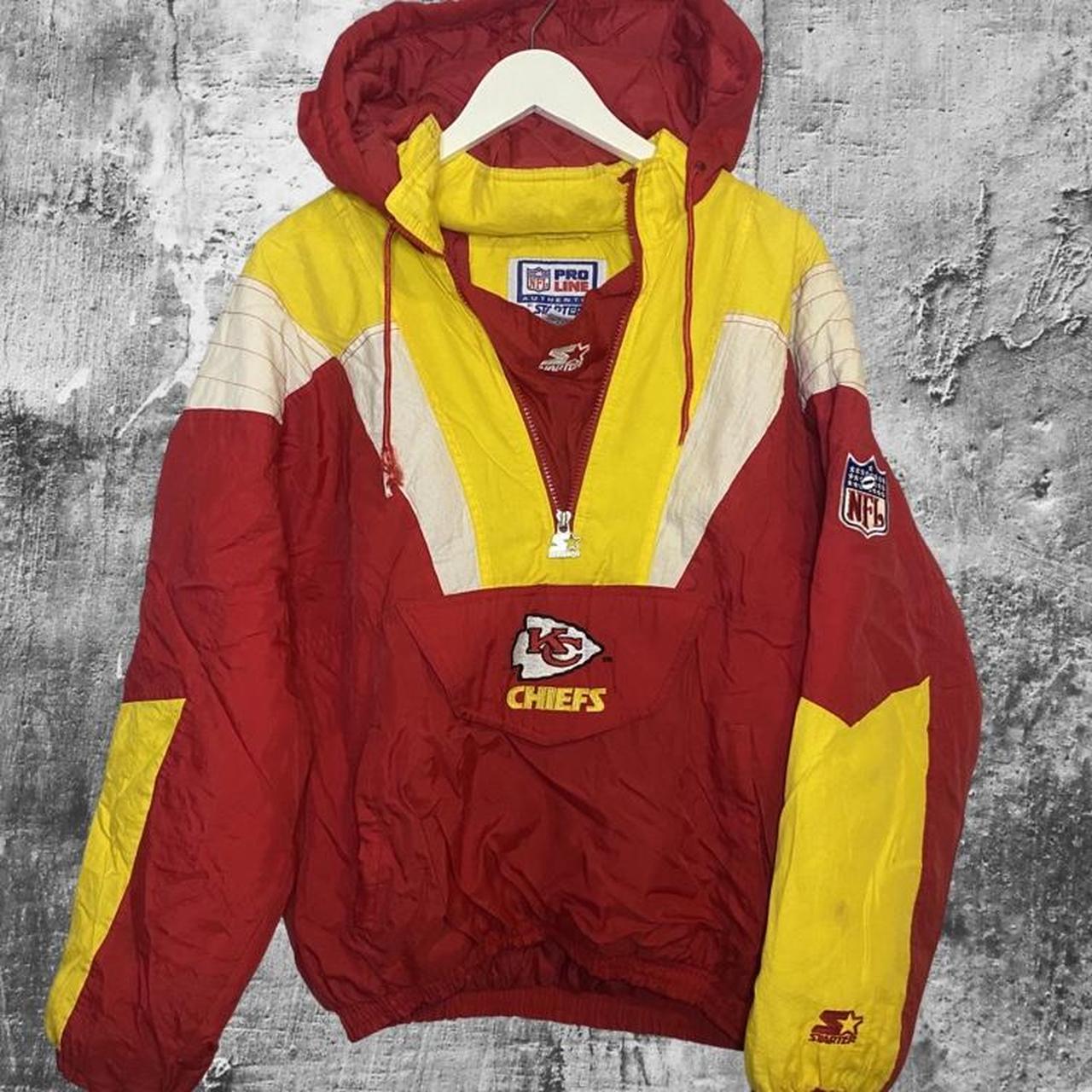 KANSAS CITY CHIEFS Vtg 90s Pullover STARTER Jacket NFL Pro Line