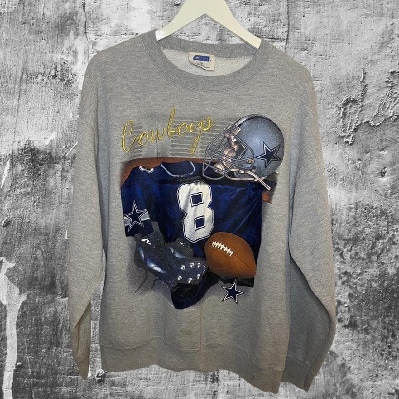 Vintage Dallas Cowboys Wide Print Sweatshirt