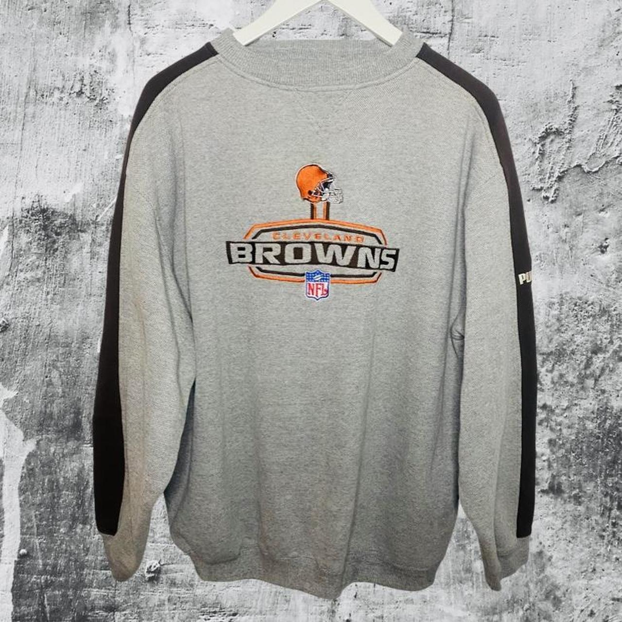 cleveland browns crewneck sweatshirt brown / - Depop