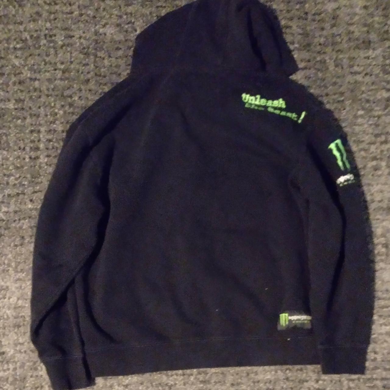 Men's Black and Green Hoodie | Depop