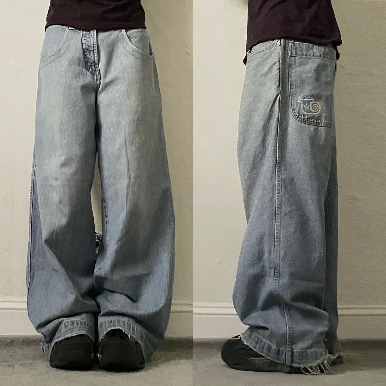 vintage cyber y2k JNCO twin cannon jeans 2000s/90s... - Depop