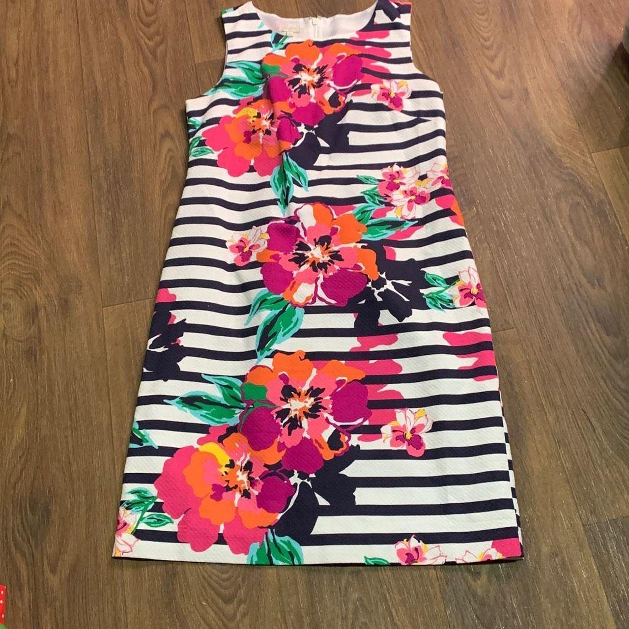 Talbots bright floral/stripe print, fully lined