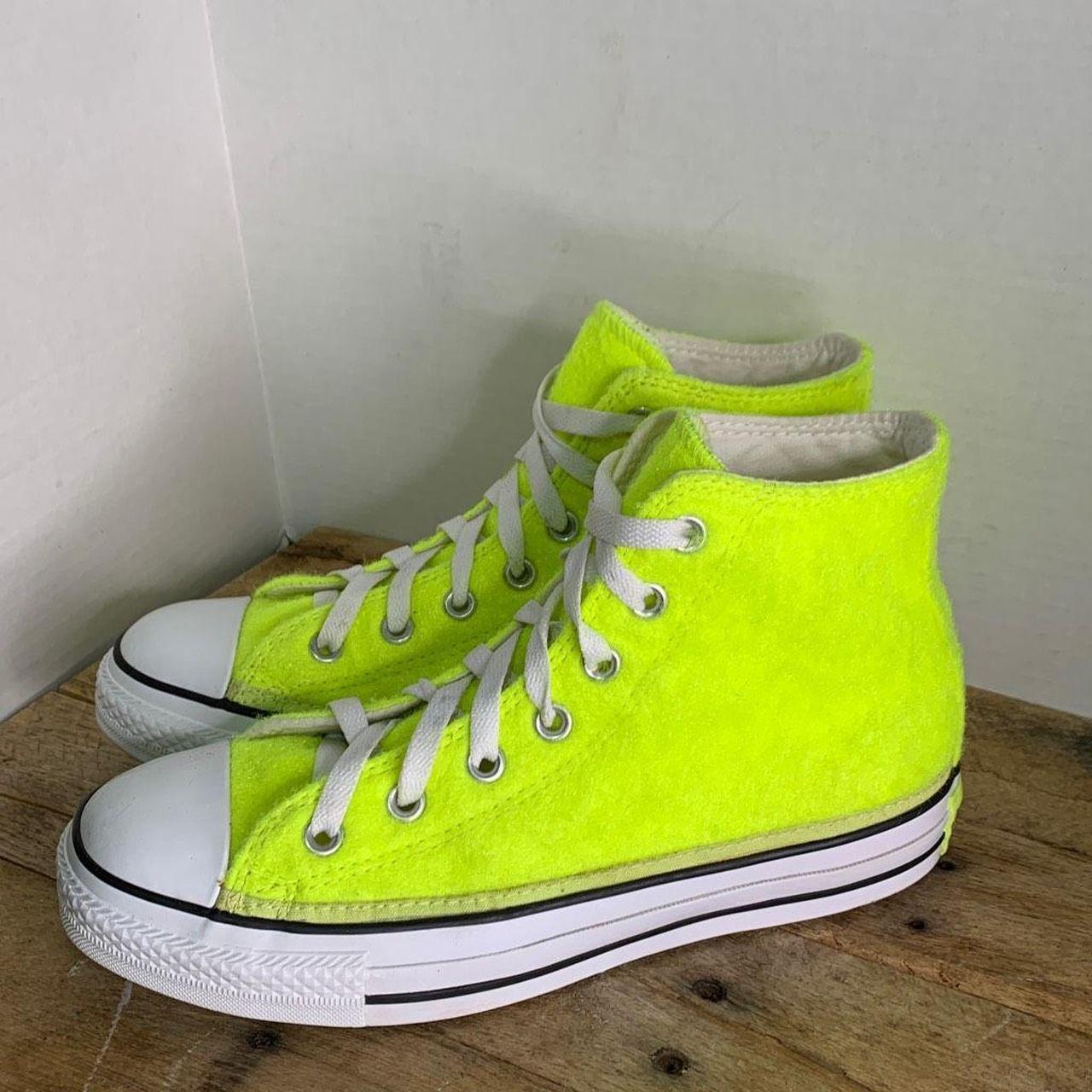 Neon yellow deals converse high tops