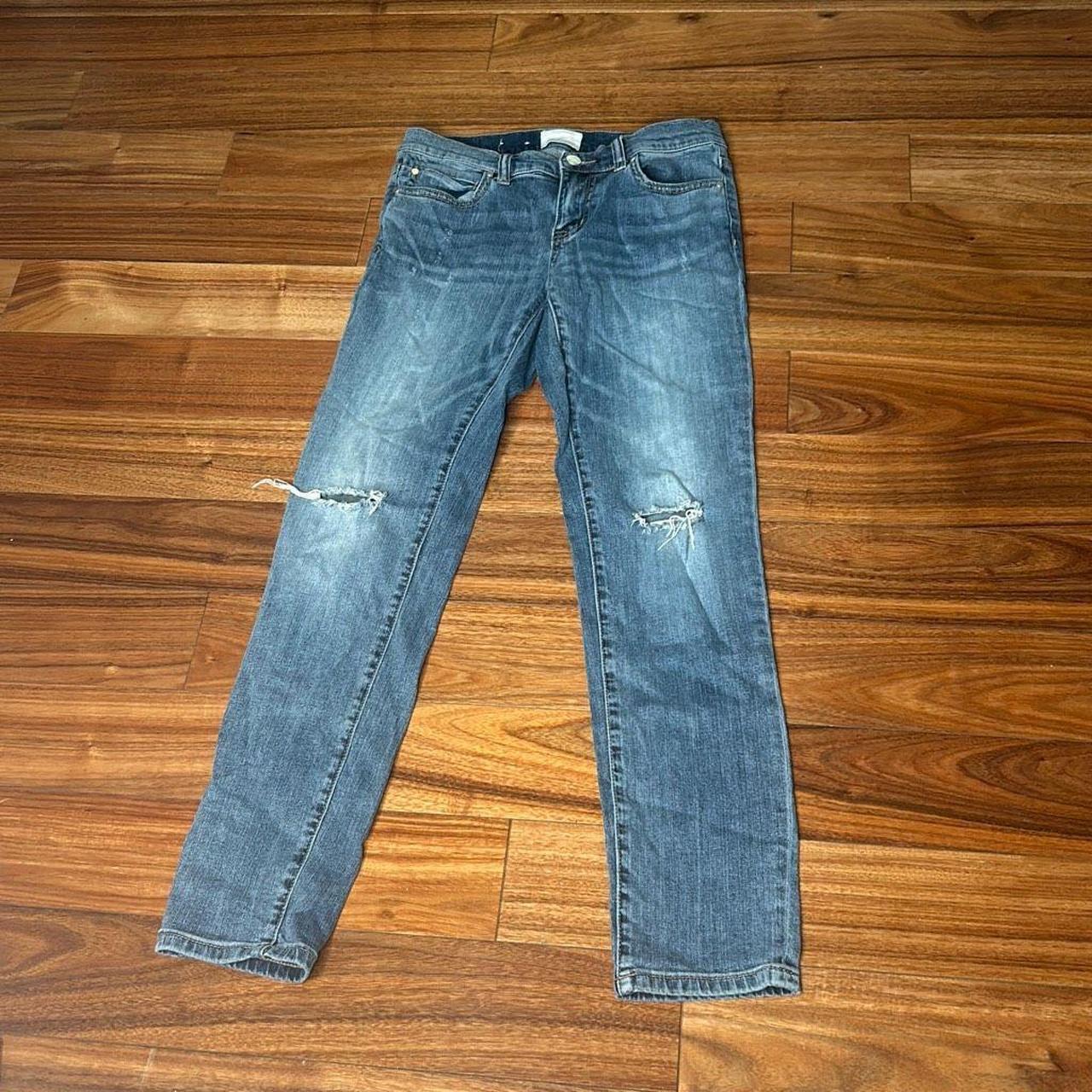 Women's Distressed Jeans - Blue - 24 – CASLON distressed straight leg jeans. Medium to …