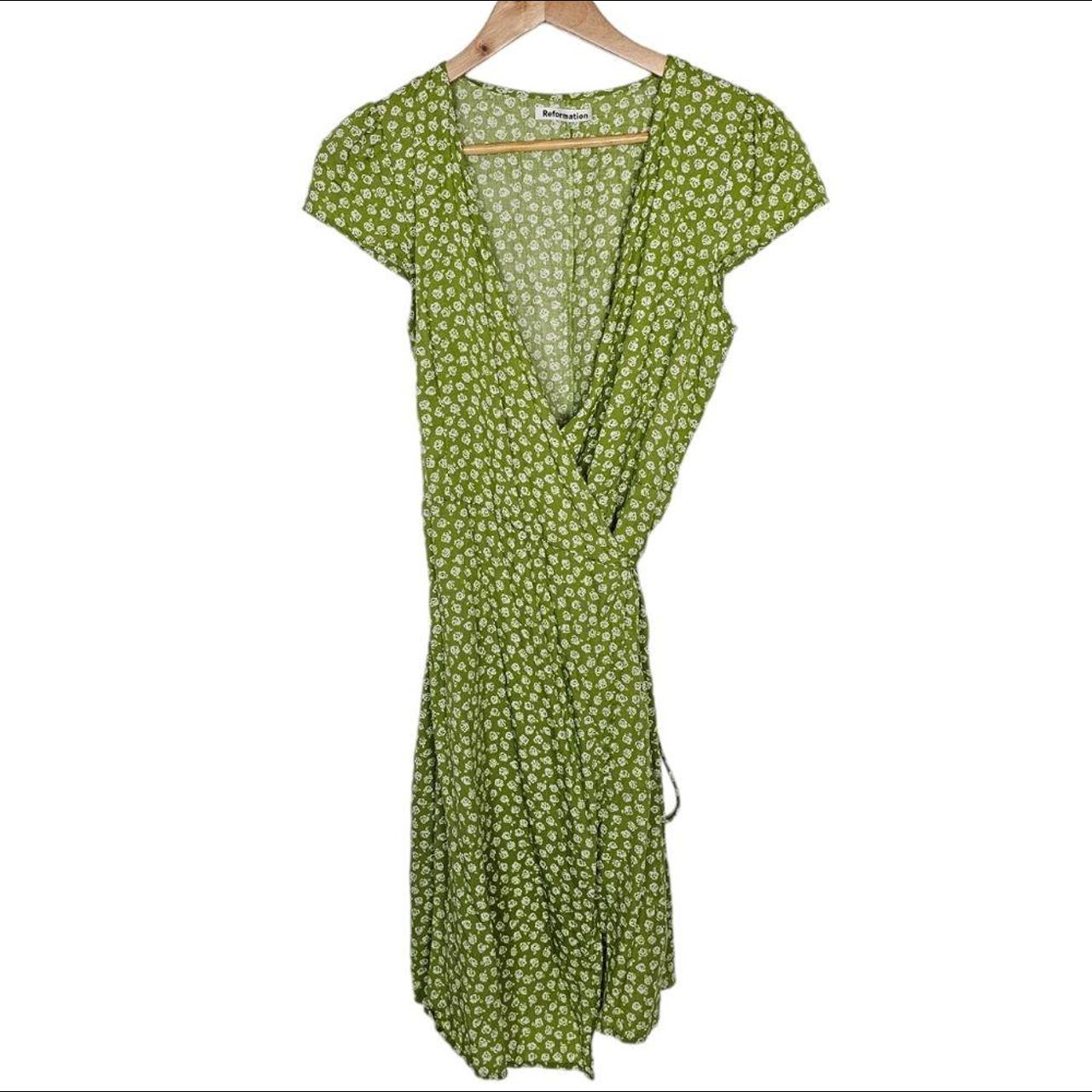 Reformation Zena Green on sale Jesse Floral Wrap Dress