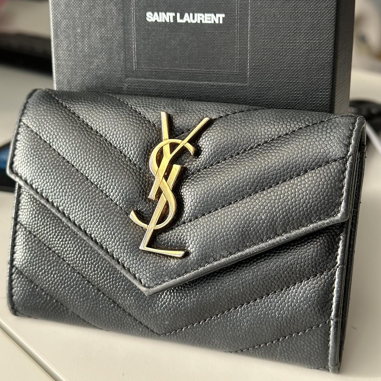 Yves Saint Laurent Women's Black Wallet-purses | Depop