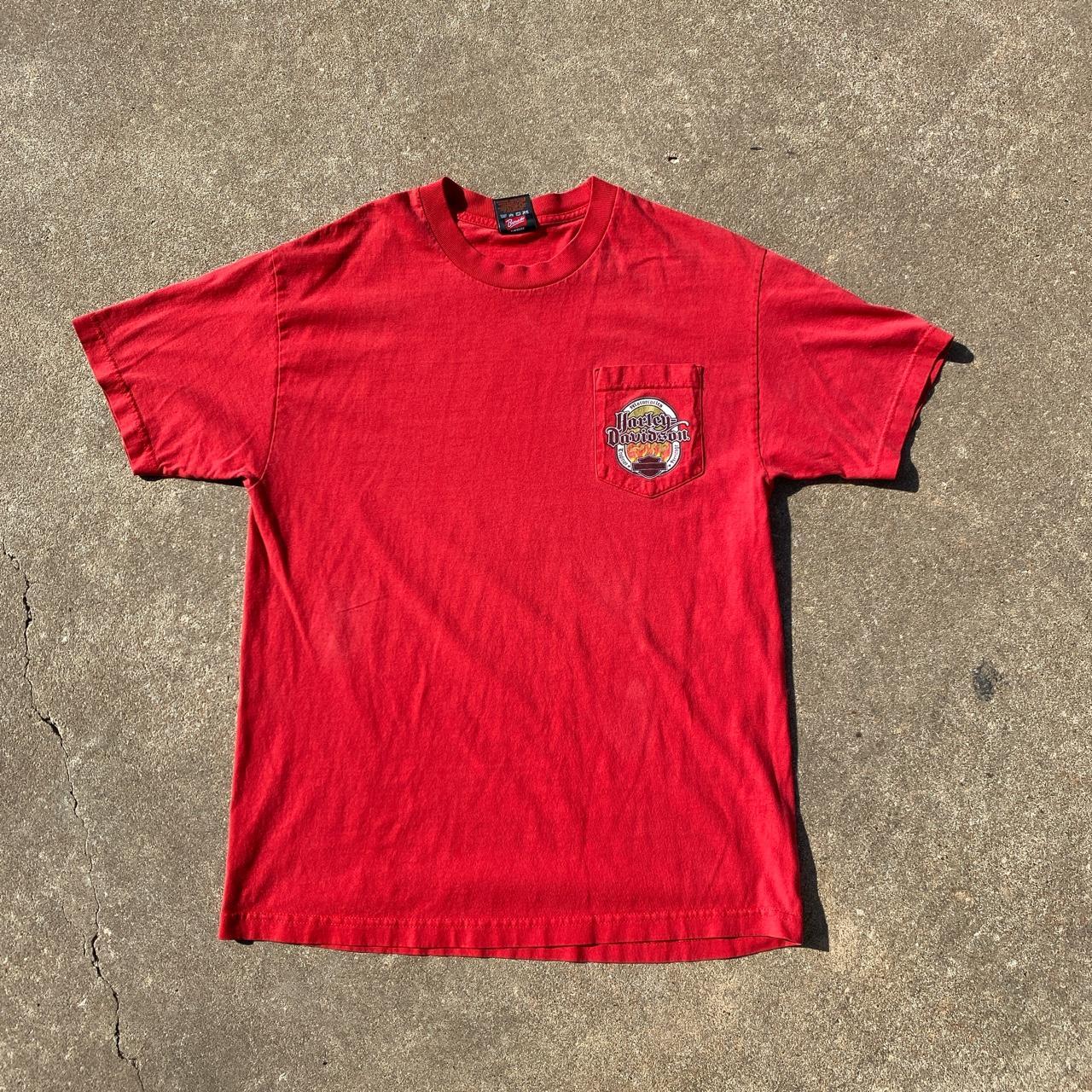 Harley Davidson Men's Red T-shirt | Depop