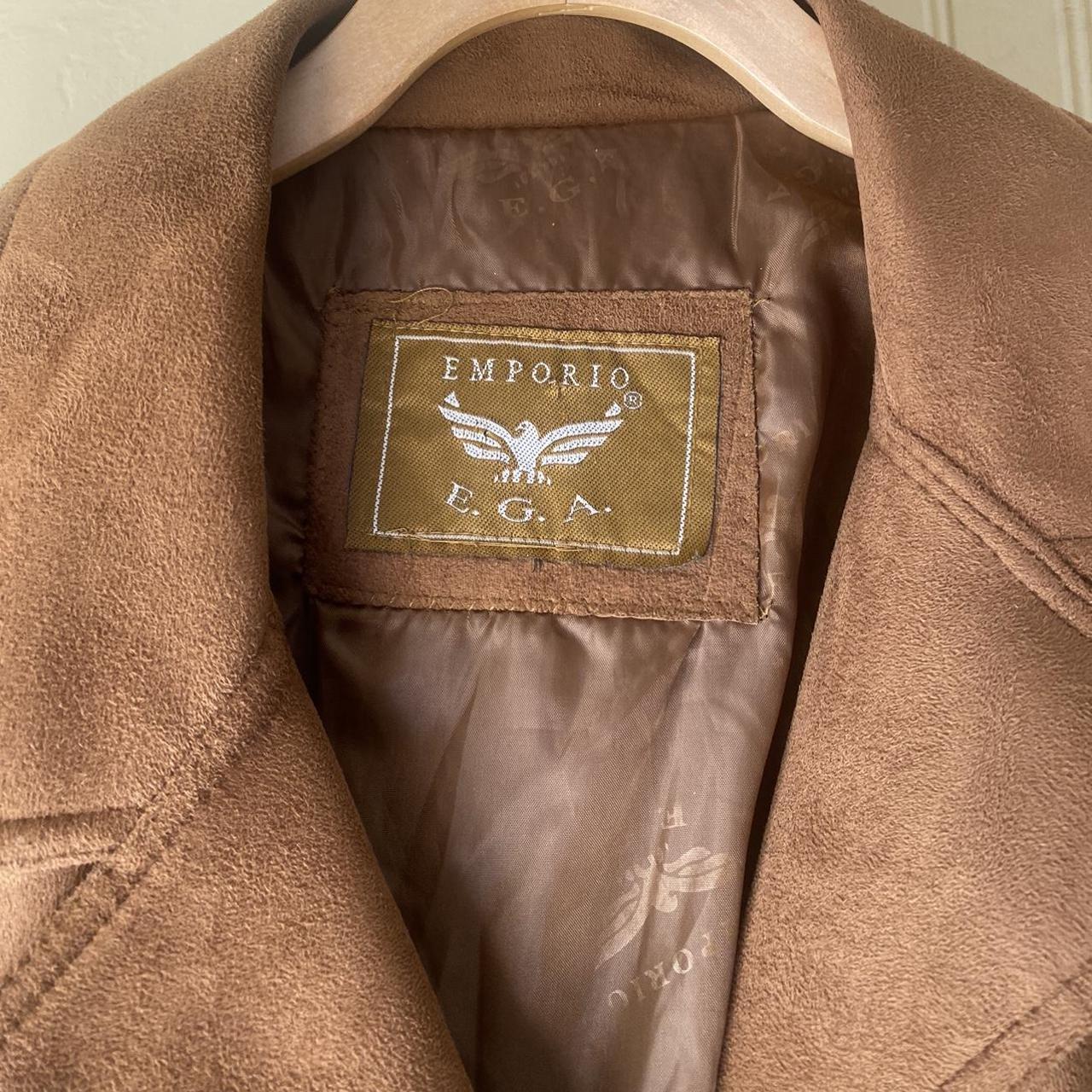 EMPORIO E.G.A. Vintage Brown Suede Jacket coat Depop