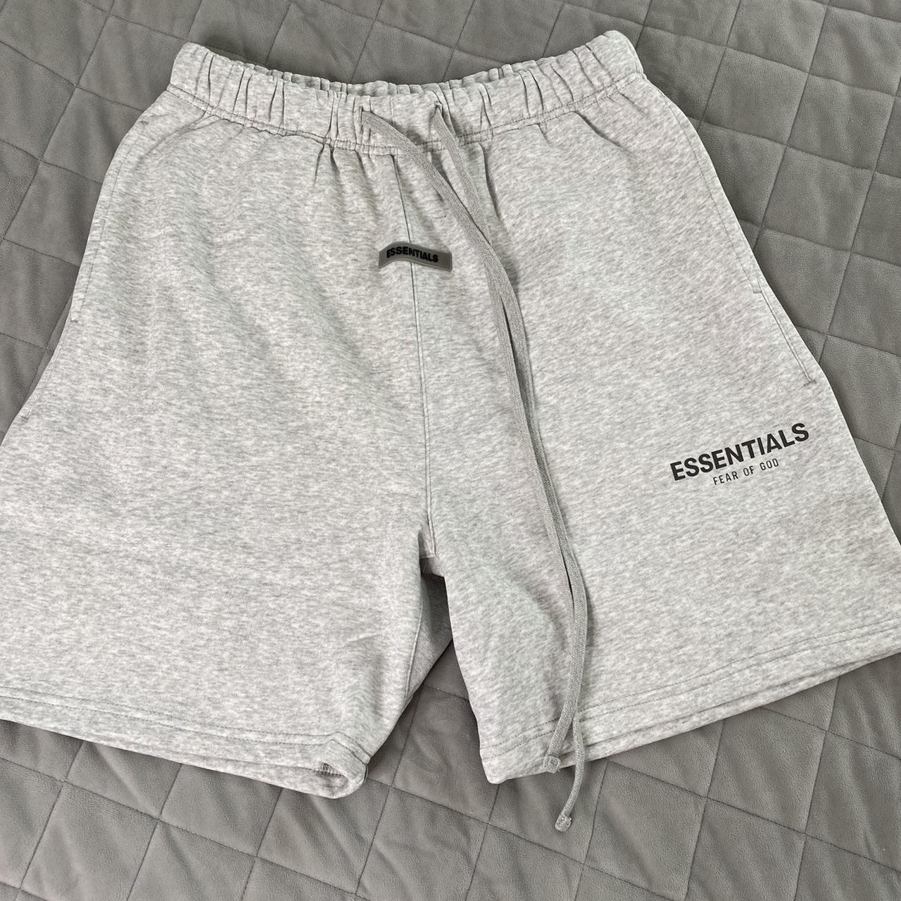 Essentials Grey Shorts Size M Brand new Ready to... - Depop