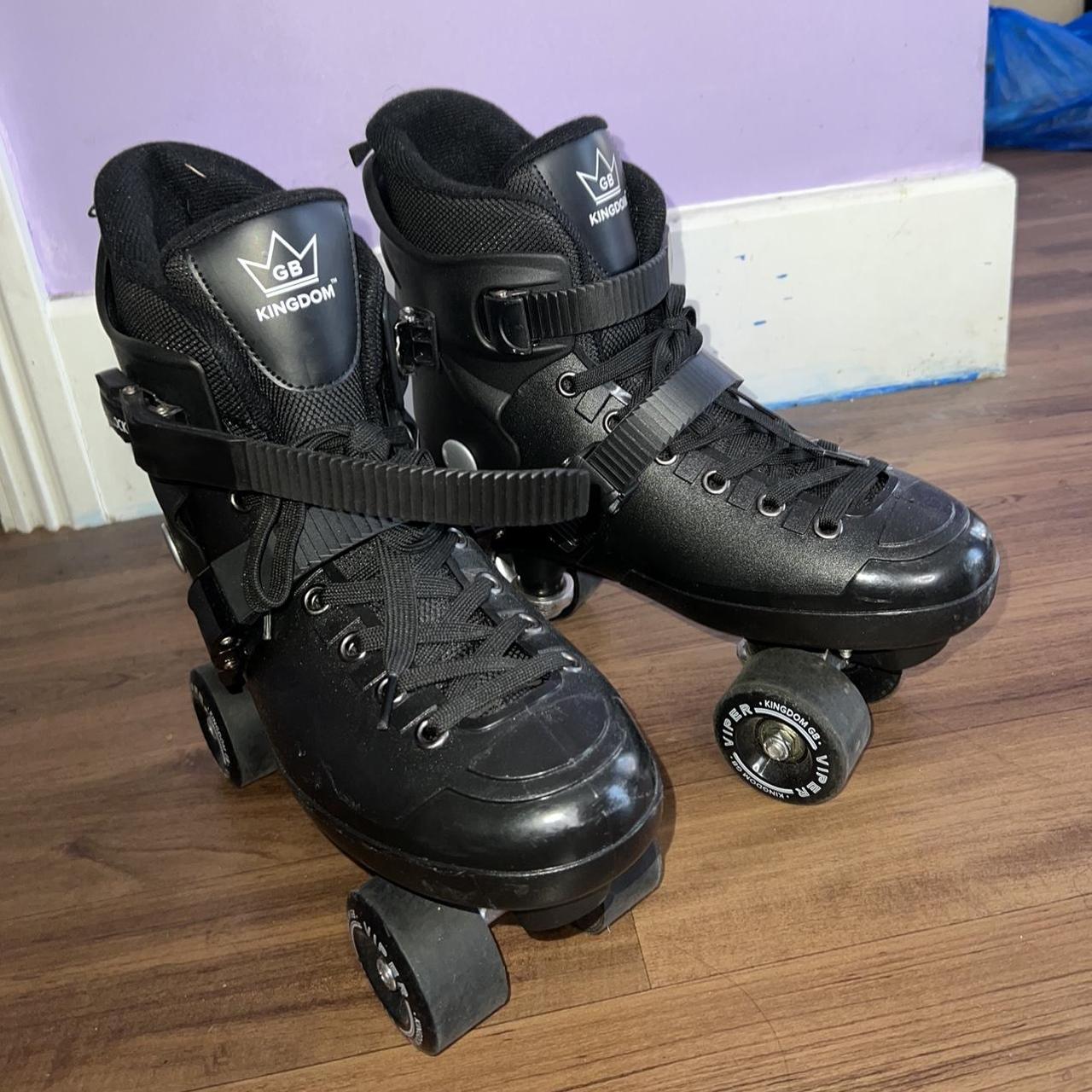 All black roller skates Size 5 Worn... Depop