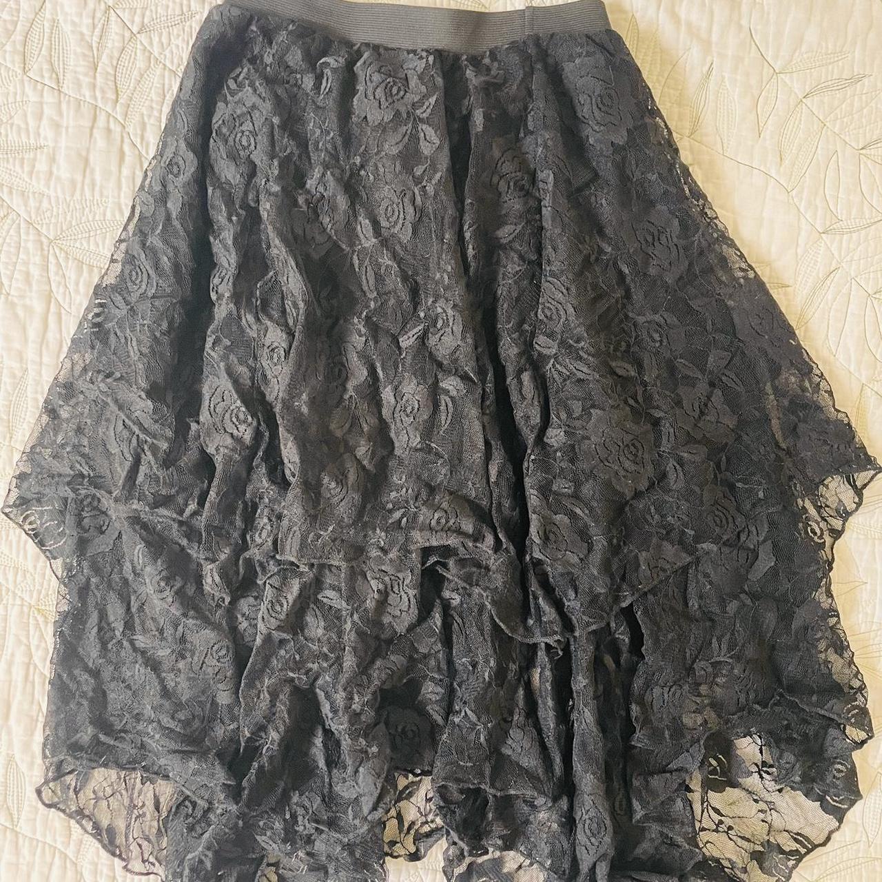 Gothic/fairy layered lace midi skirt Unknown brand,... - Depop