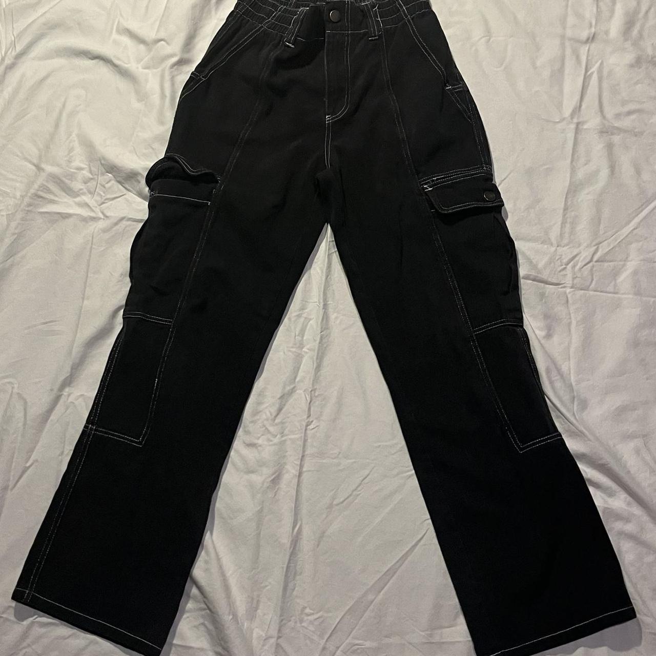 Black jeans with white stitching Size small - Depop