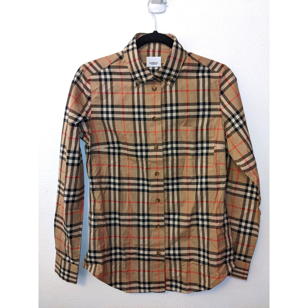 Tan burberry discount shirt