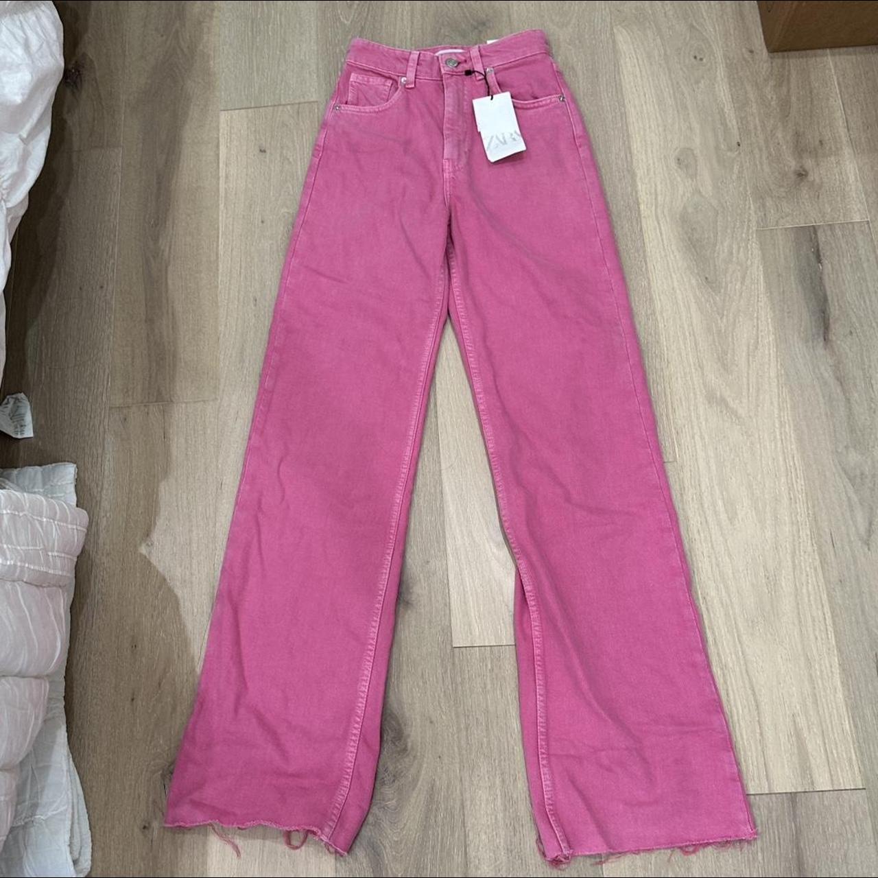 high rise pink ZARA jeans! size 2 🩷🩷 never worn,... - Depop