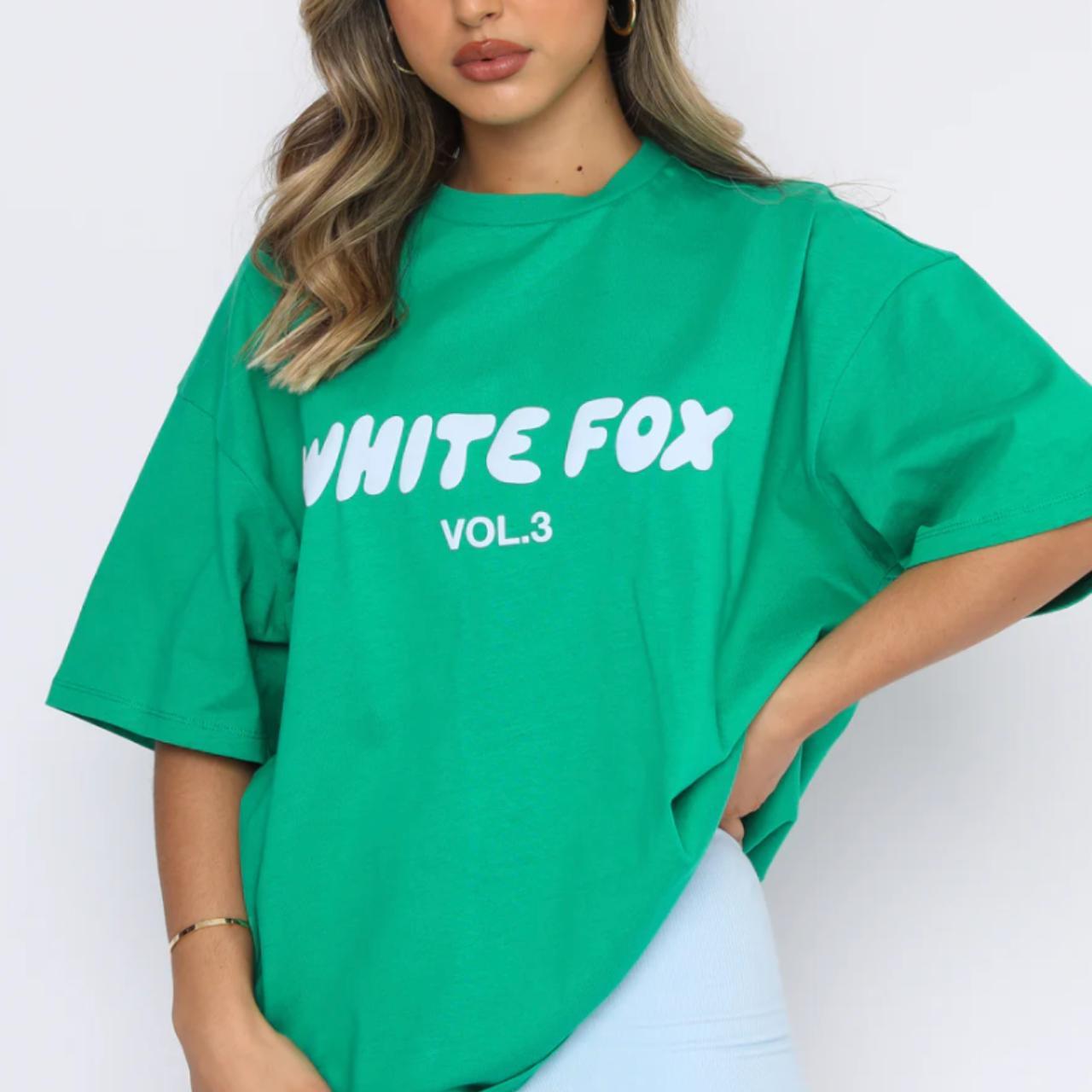 White Fox Offstage Oversized Tee Green Size Depop