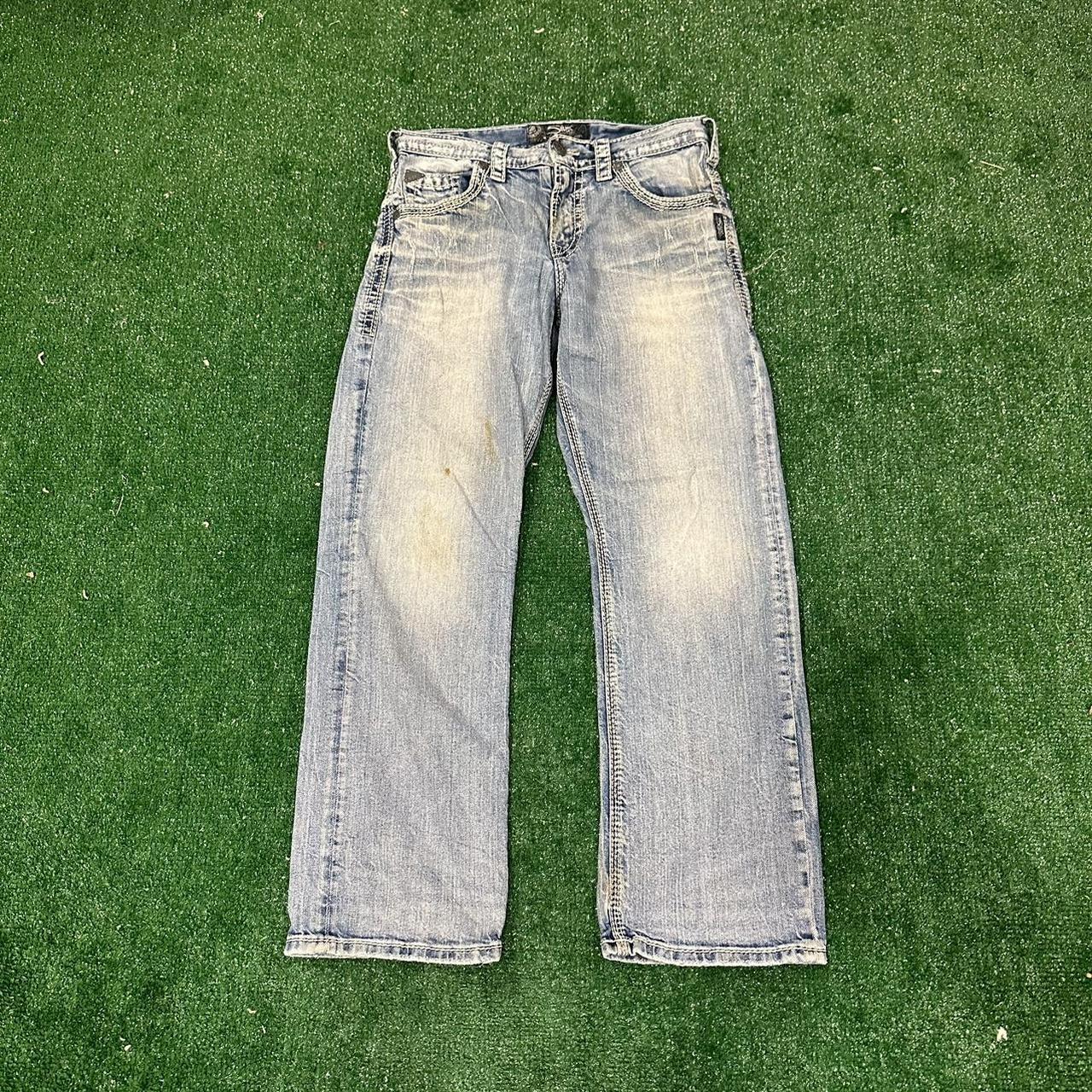 Y2K Silver Jesse Pinkman style jeans!!! 💙 size... - Depop