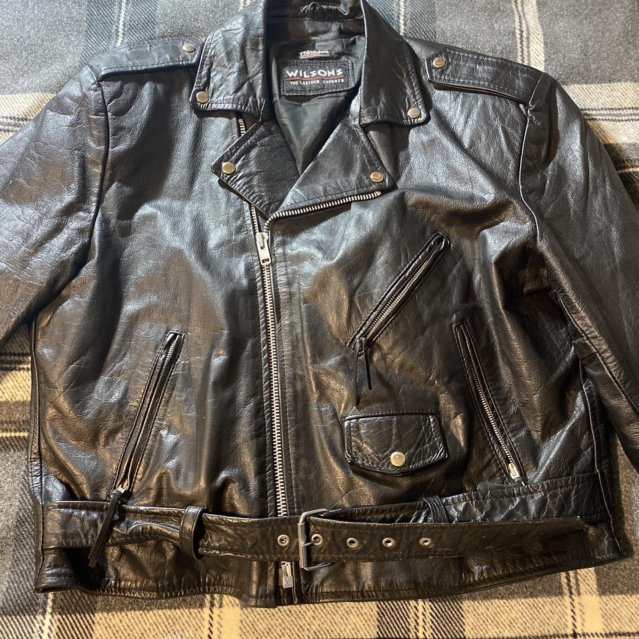 Mens vintage Wilson’s Leather online motorcycle jacket