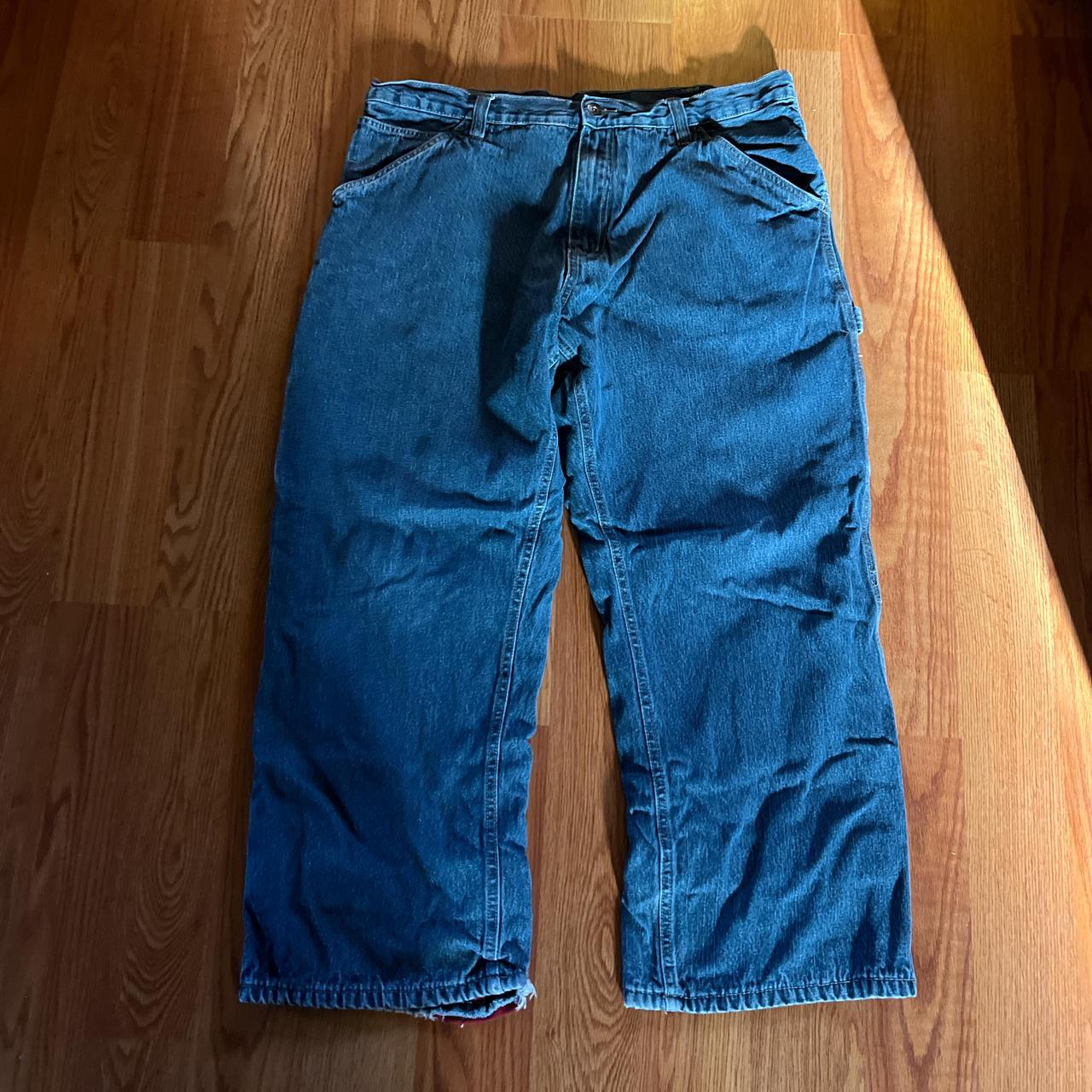 super baggy lined faded glory blue jeans