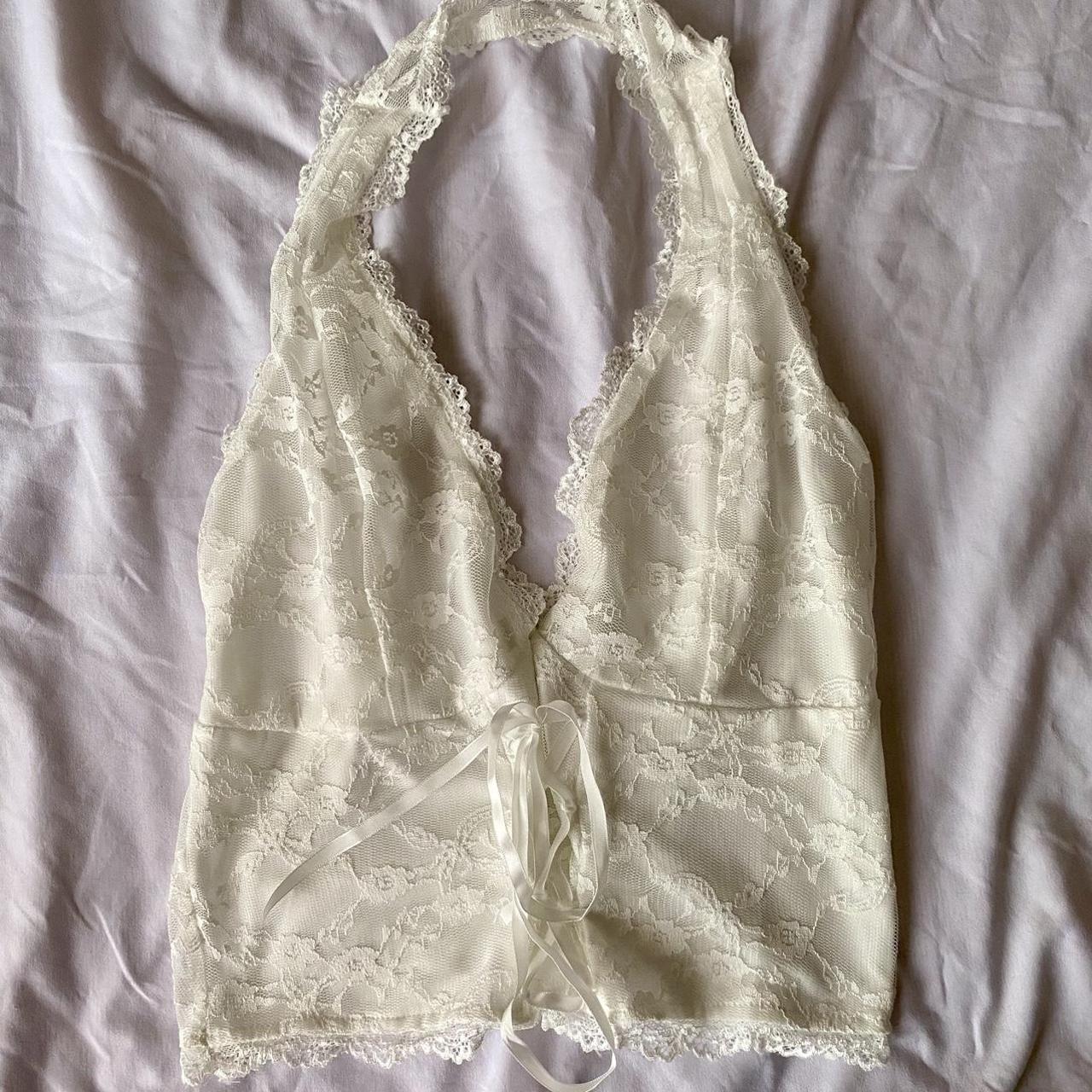 💫 y2k fairycore off white corset top 💫 size •... - Depop