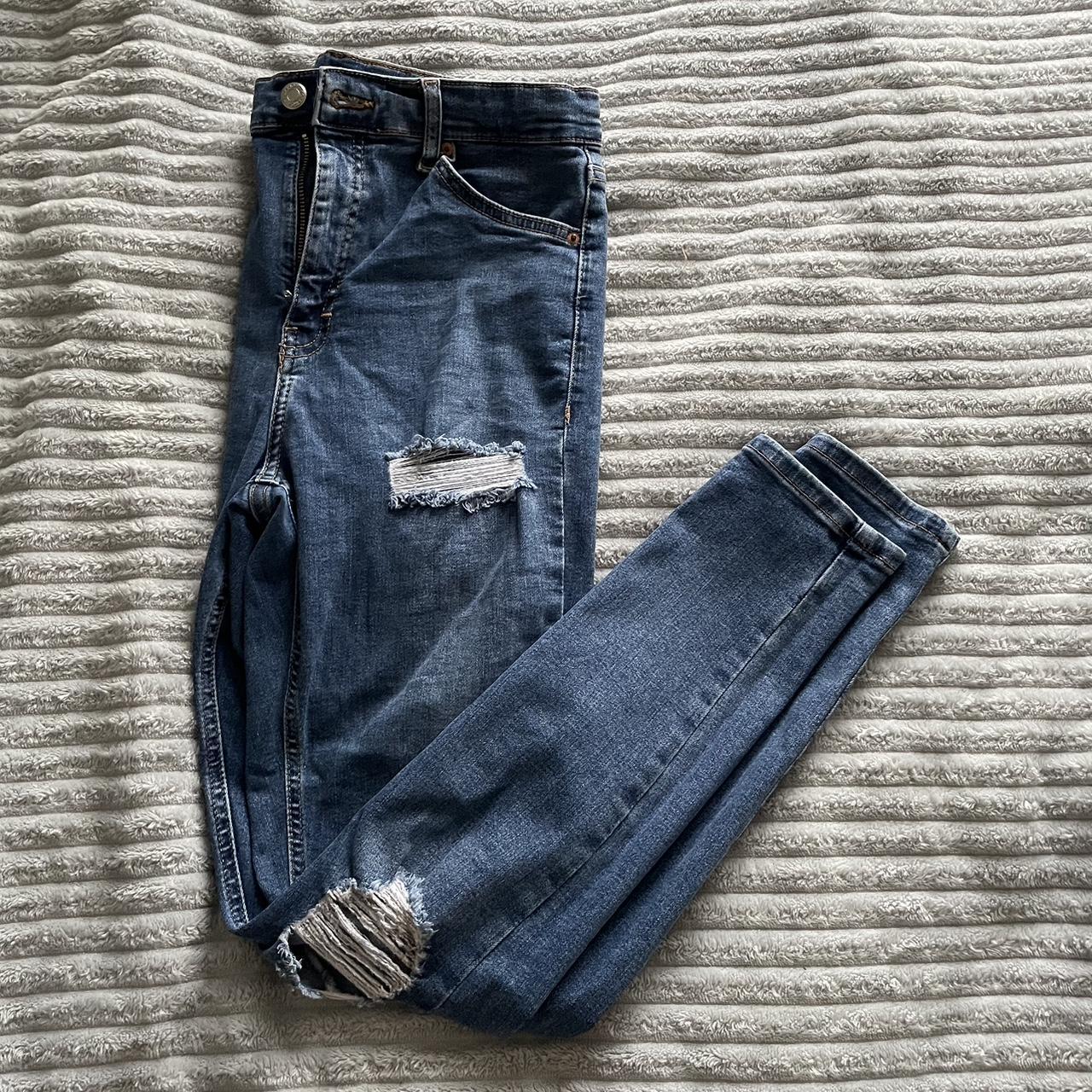 TOPSHOP - High Wasited Denim Ripped Skinny Jeans -... - Depop