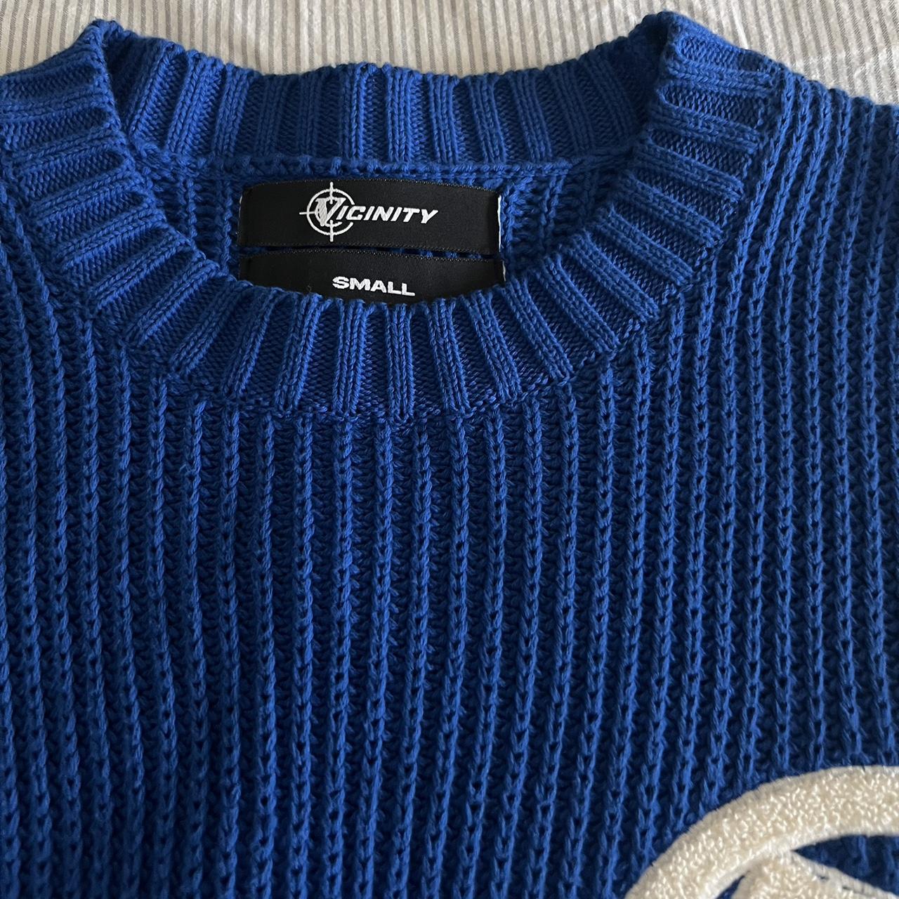 VICINITY BLUE KNIT SWEATER CONDITION - 9/10, WORN... - Depop