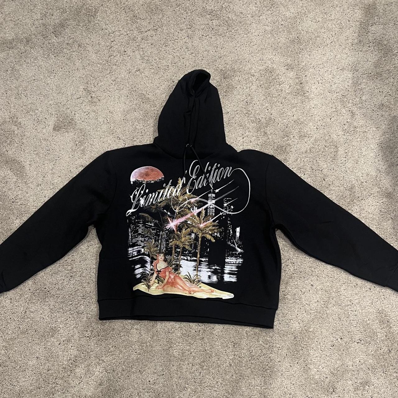 black graphic hoodie never worn, w/tags dms open for... - Depop