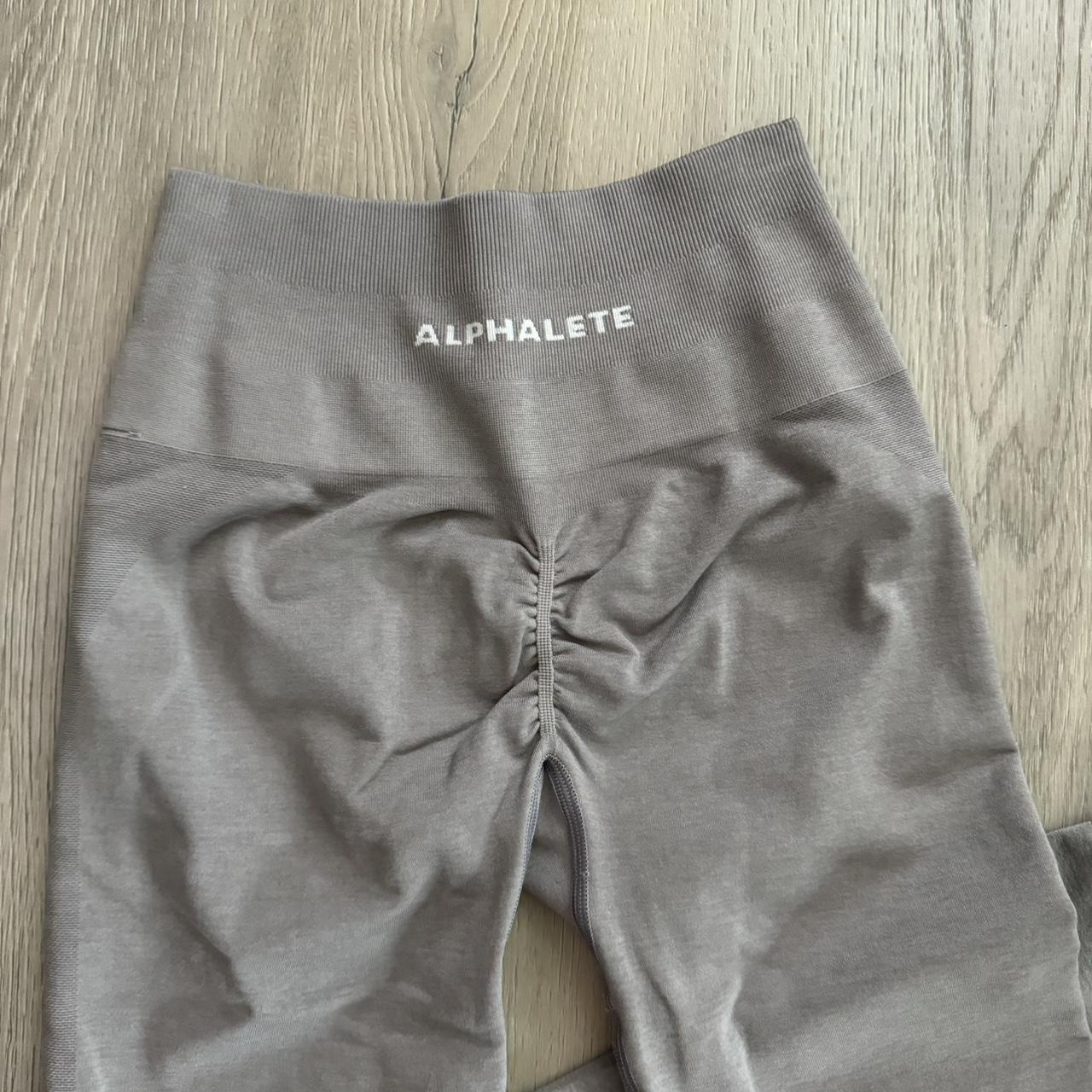 Gray alphalete leggings. Barely worn. Size medium - Depop