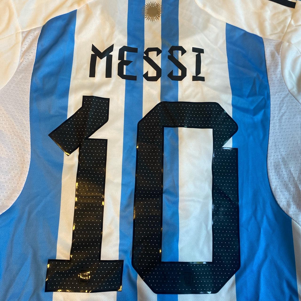 Argentina Away Soccer Jersey Messi #10 World Cup - Depop