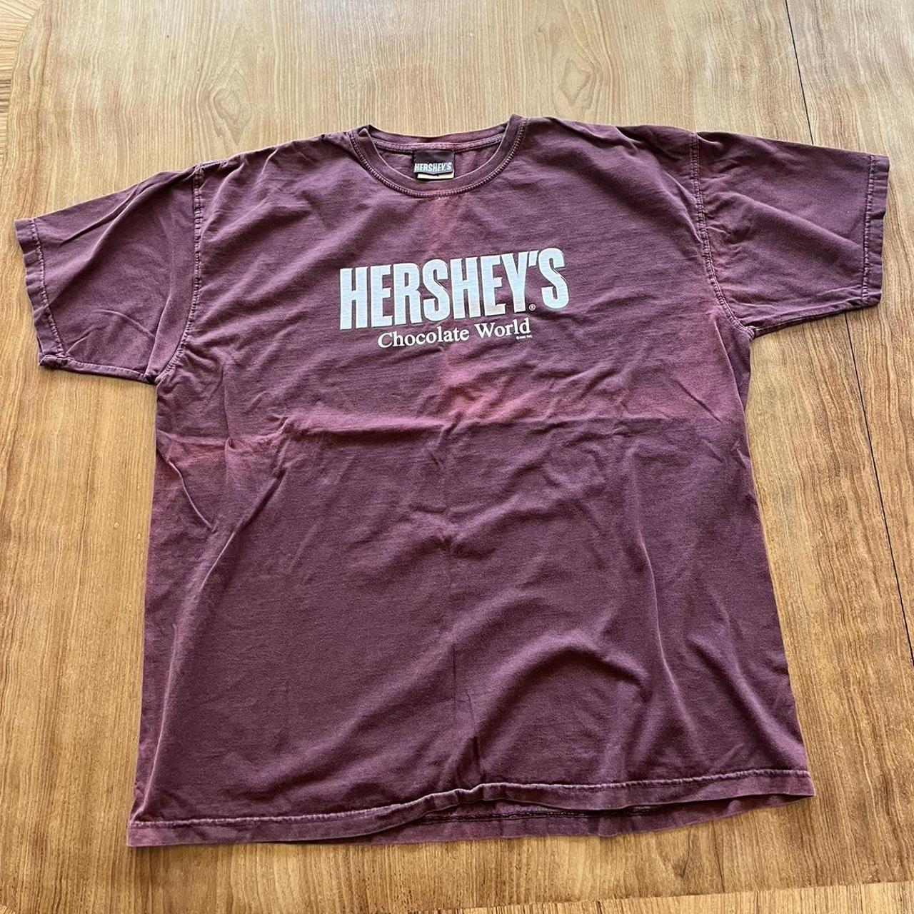 Vintage Hersheys Chocolate World Tshirt Faded Black... - Depop