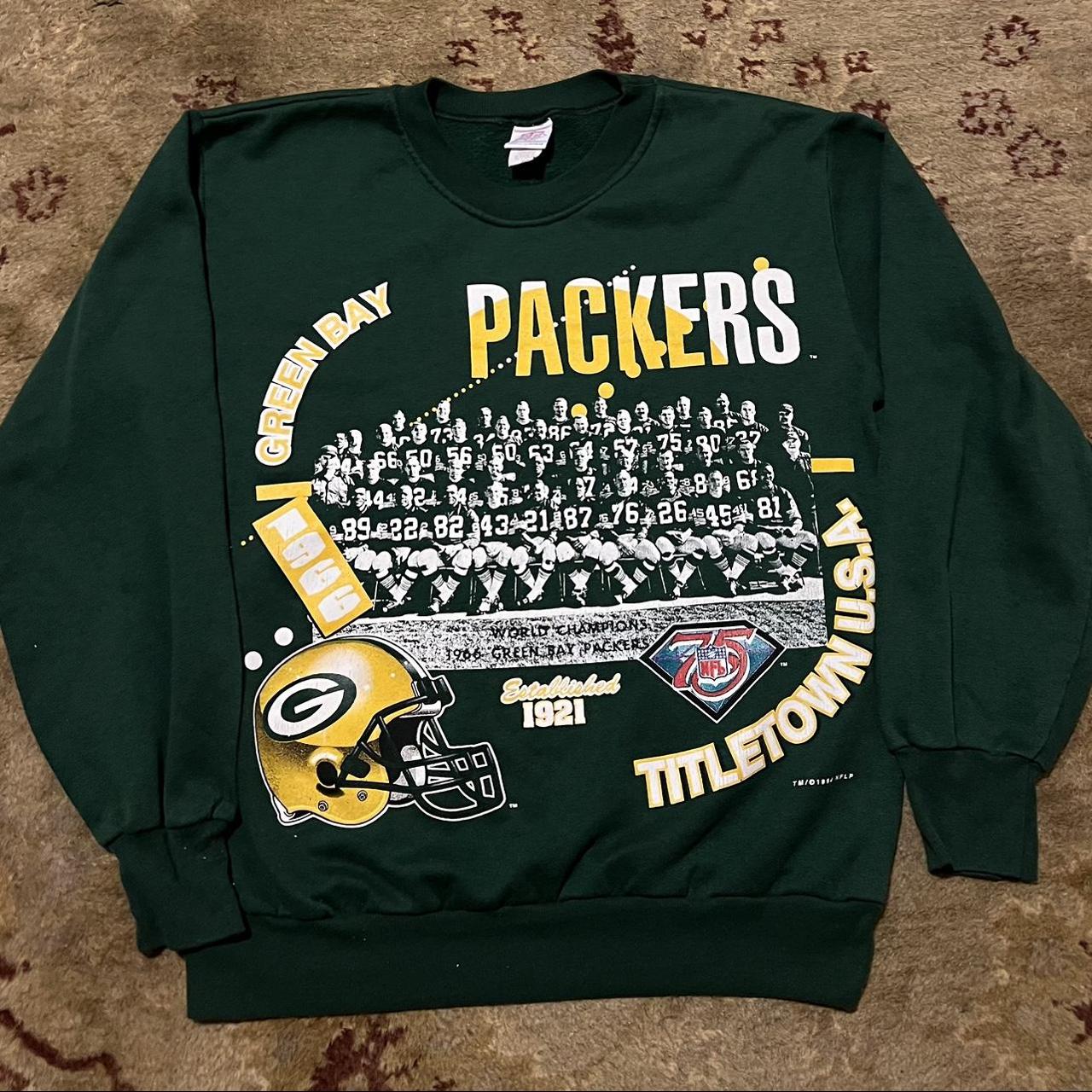 Vintage 90s Green Bay Packers White Titletown USA Sweatshirt