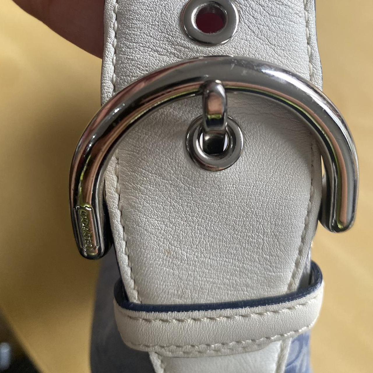 Vintage Coach Hobo Bag Blue and White Coach Monogram | Depop