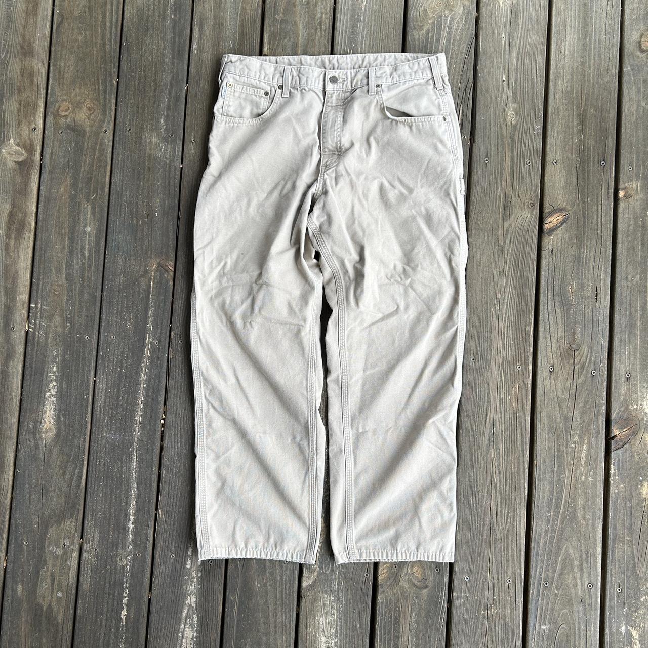 Vintage Carhartt tan baggy pants Size 36x30 Model... - Depop