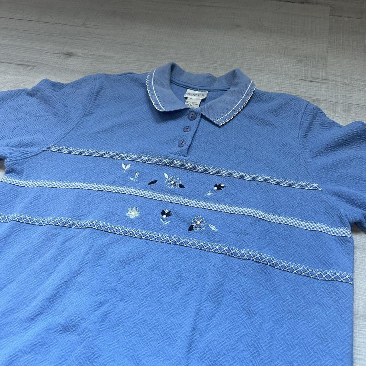 vintage blue collared shirt ‧₊˚ 彡 -perfect for a... - Depop